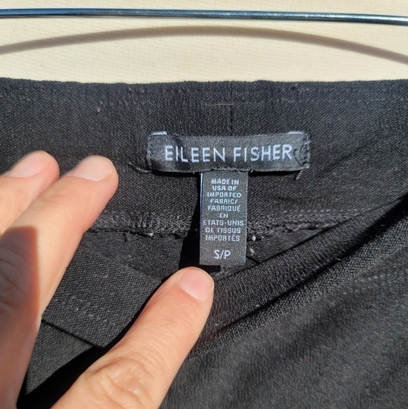 EILEEN FISHER BLACK SLIP ON ELASTIC WAIST PANTS, SZ SMALL - Picture 3 of 10